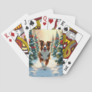 Jeu De Cartes Ferme de Sapins de Noël Peinture Shepherd Australi