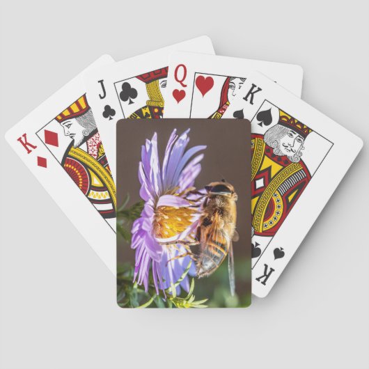 Jeu De Cartes Fermer une abeille sur une fleur violette (dos)