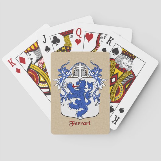 Jeu De Cartes Ferrari Bouclier héraldique et manteau (dos)