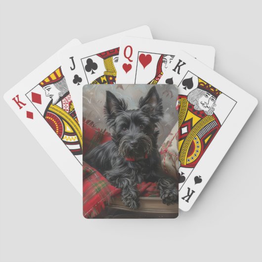 Jeu De Cartes Festif de Noël écossais Terrier Dog (dos)