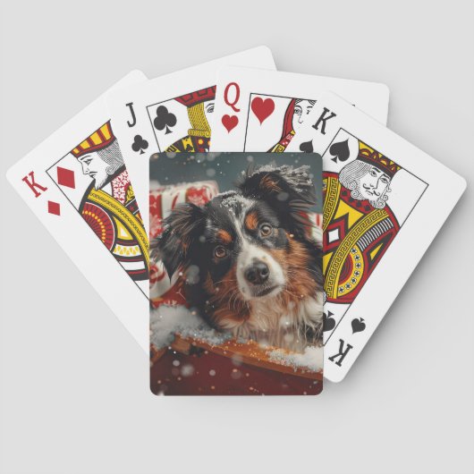 Jeu De Cartes Festival de Noël des chiens bergers australiens (dos)