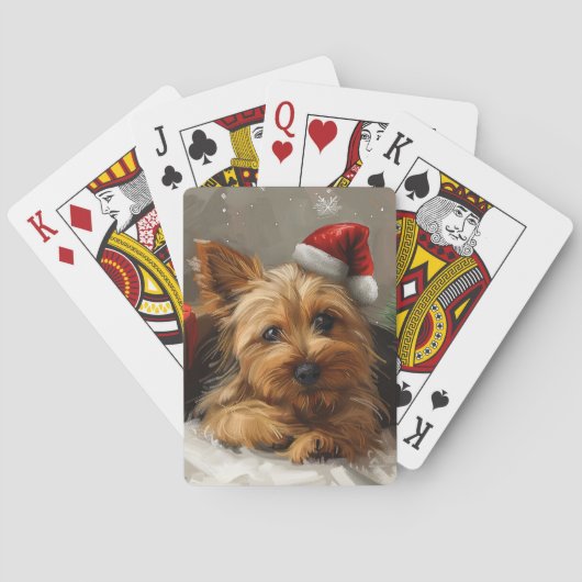 Jeu De Cartes Festival de Noël du chien Terrier australien (dos)