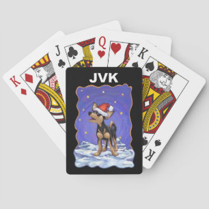 Jeu De Cartes Festive de nuit étoilée Chihuhua à Santa Hat