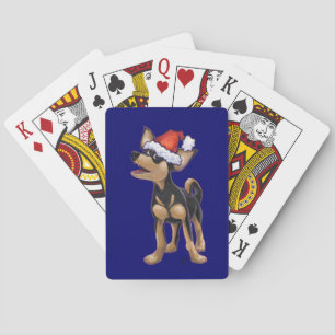 Jeu De Cartes Festive de nuit étoilée Chihuhua à Santa Hat
