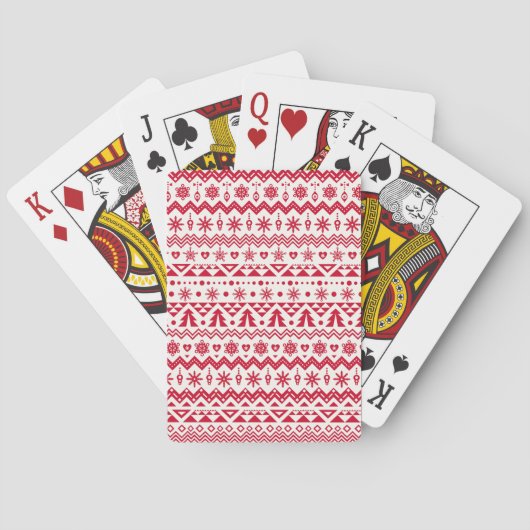 Jeu De Cartes Festive Noël sans couture motif. (dos)