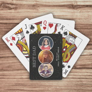 Jeu De Cartes Fête 3 du Père du meilleur papa Collage photo oval