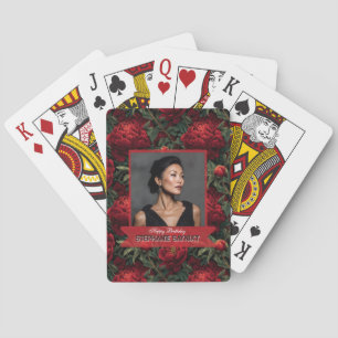 Jeu De Cartes Fête d'anniversaire sur le thème des pivoines élég