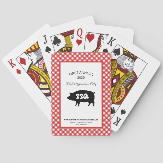 Jeu De Cartes Fête d'appréciation du client À damiers rouge Favo (dos)