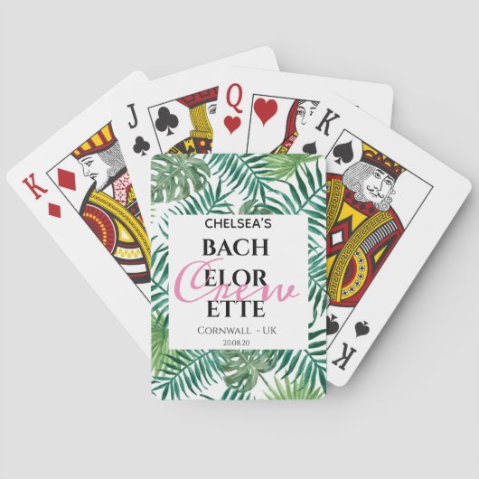 Jeu De Cartes Fête de la Bachelorette Tropicale Flore verdoyante (dos)