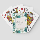 Jeu De Cartes Fête de mariage floral rose à la crème de teinte r (dos)