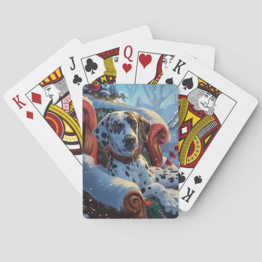 Jeu De Cartes Fête de Noël des Chiens de Dalmatie (dos)