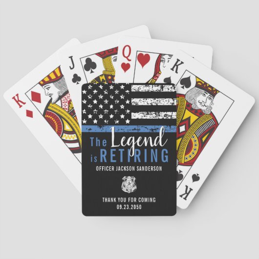 Jeu De Cartes Fête de retraite d'un agent de police (dos)
