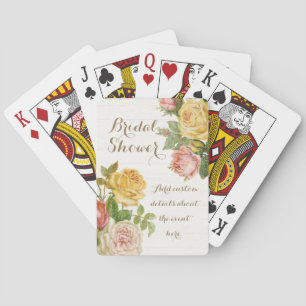 Jeu De Cartes Fête des mariées vintage Florale Whitewash Spring