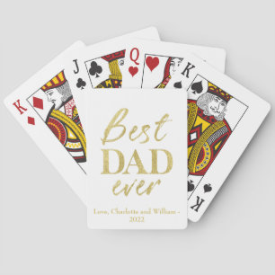 Jeu De Cartes Fête des pères géométrique Gold Foil Lecture Carte