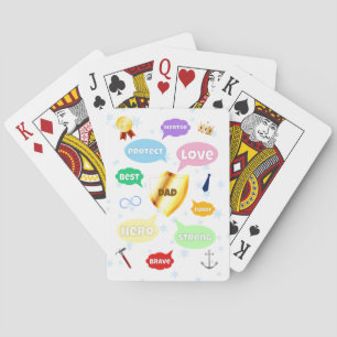 Jeu De Cartes Fête des pères Meilleur Papa Mot Nuages King Crown