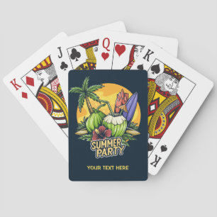 Jeu De Cartes Fête d'été Tropical Texte Personnalisé