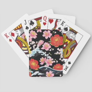 Jeu De Cartes Fête japonaise Fleurs de Sakura Seigaiha Moderne R