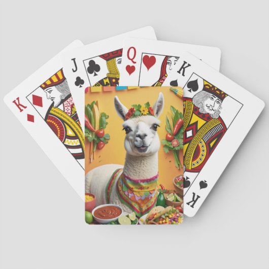 Jeu De Cartes Fête mexicaine Cute Llama (dos)