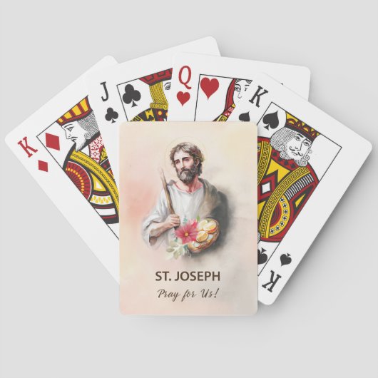 Jeu De Cartes Fête Saint-Joseph Priez pour nous Aquarelle (dos)