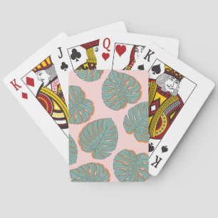 Jeu De Cartes Feuille de Monstera : Motif Vintage tropical