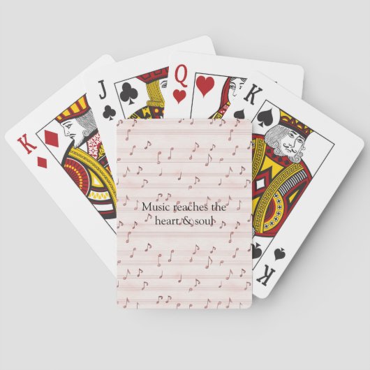 Jeu De Cartes Feuille de notes de musique rose (dos)