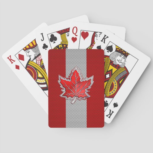 Jeu De Cartes Feuille d'érable rouge canadienne à la fibre de ca (dos)