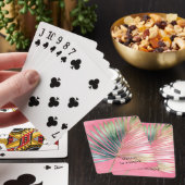 Jeu De Cartes Feuille Tropicale Verte Rose (In Situ)