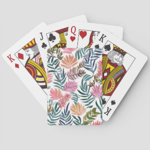 Jeu De Cartes Feuilles botaniques aquarelle   Feuille florale co