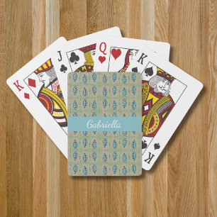 Jeu De Cartes Feuilles botaniques élégantes à l'aquarelle verdur