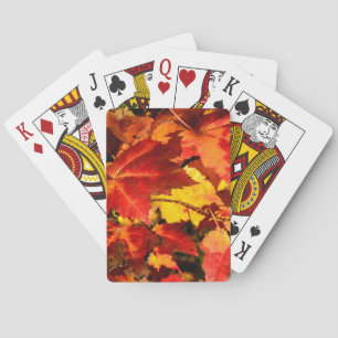 Jeu De Cartes Feuilles d'automne colorées, feuille d'érable roug