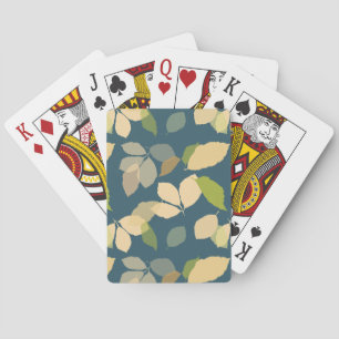 Jeu De Cartes Feuilles d'automne modernes sur fond sarcelle