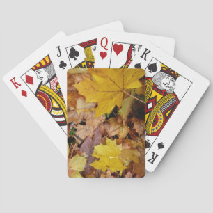 Jeu De Cartes Feuilles de Érable Tombées Jaune Automne Nature