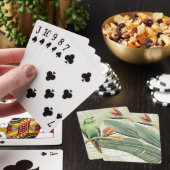 Jeu De Cartes Feuilles De Palmiers Avec Oiseau Vert (In Situ)
