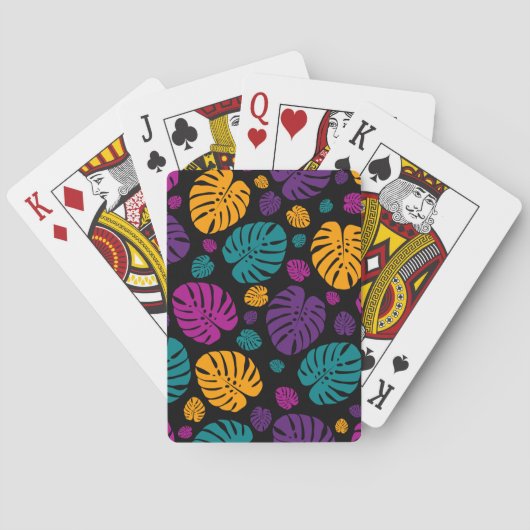 Jeu De Cartes Feuilles de palmiers colorés (dos)