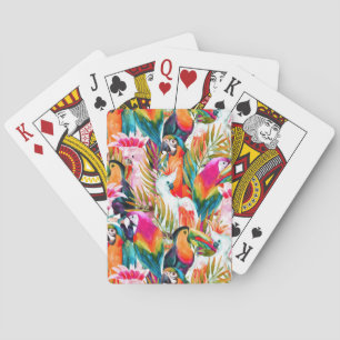 Jeu De Cartes Feuilles de perroquets et palmiers