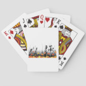 Jeu De Cartes Feuilles d'érable d'automne et silhouette d'herbe  (dos)