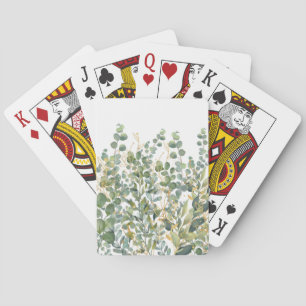 Jeu De Cartes Feuilles D'Eucalyptus Botanique Or Et Vert