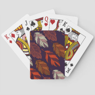 Jeu De Cartes Feuilles diagonaux : Motif Vintage à main