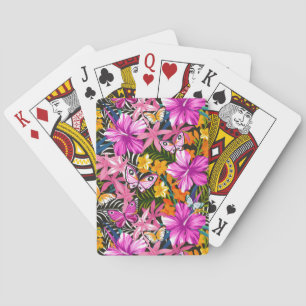 Jeu De Cartes Feuilles et fleurs tropicales