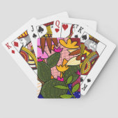 Jeu De Cartes Feuilles et fleurs tropicales abstraites (dos)
