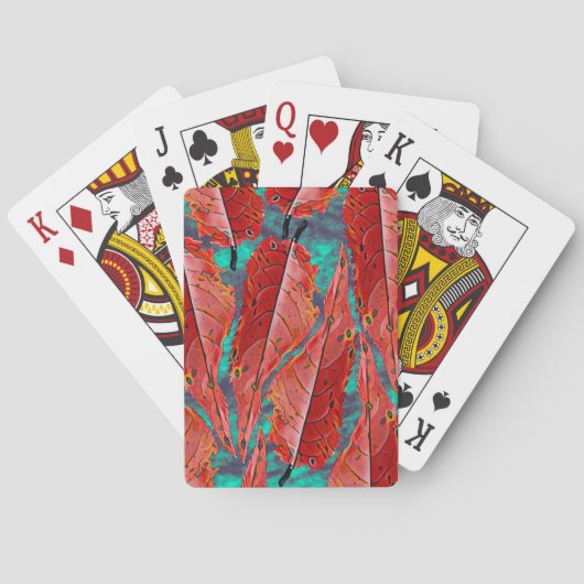 Jeu De Cartes Feuilles Rouges (dos)