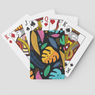 Jeu De Cartes Feuilles tropicaux modernes : arrière - plan sans