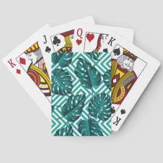 Jeu De Cartes Feuilles tropicaux : Motif Floral sans joint.
