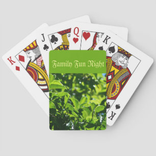 Jeu De Cartes Feuilles vertes fraîches de printemps, soirée amus