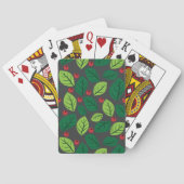 Jeu De Cartes Feuilles verts, Berries Rouges, Motif Des Feuilles (dos)