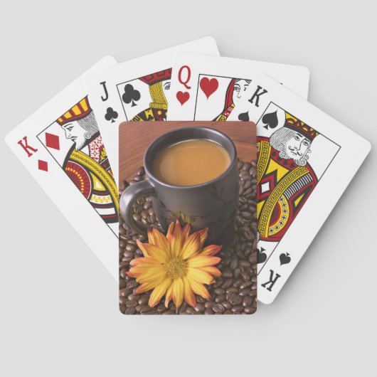 Jeu De Cartes Fèves de café et marguerite jaune (dos)
