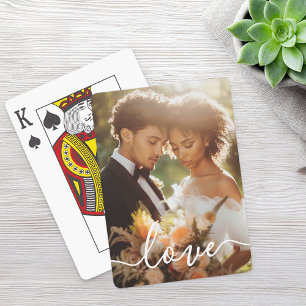 Jeu De Cartes fiançailles mariage couple photo amour texte blanc
