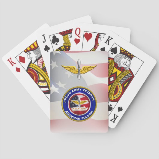 Jeu De Cartes Fier Armée Vétérinaire Aviation États-Unis Drapeau (dos)