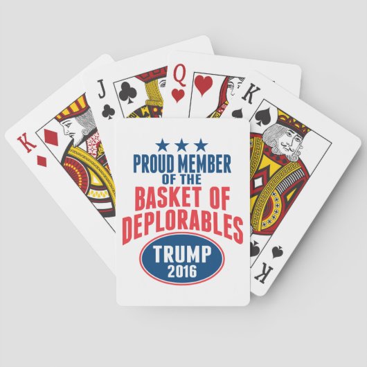 Jeu De Cartes Fier membre du panier des déplorables - Trump (dos)