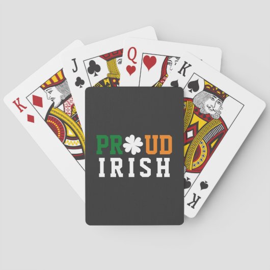 Jeu De Cartes Fier Shamrock irlandais Lucky Clover Citation St P (dos)